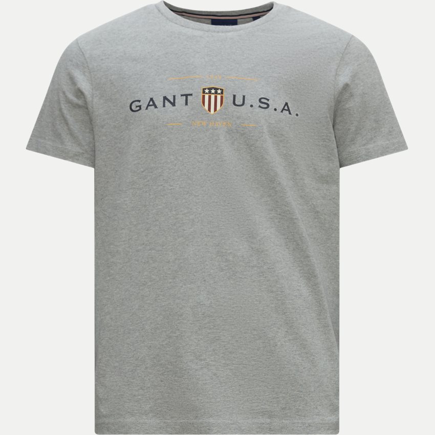 Gant T-shirts D1 BANNER SHIELD SS T-SHIRT 2003155 GREY MELANGE